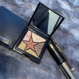 Estée Lauder mini makeup bundle with eyeshadow quad, mini brown eyeliner/mascara